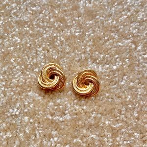 Vintage Textured Gold Stud Earrings